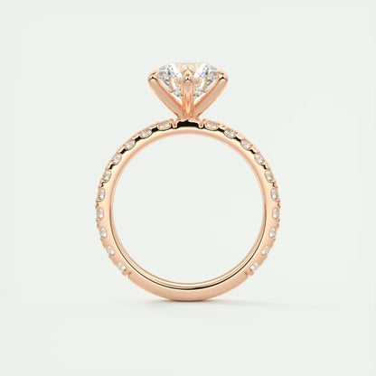 2.60 Ct Harper Eternity Round Center with 2.3mm Eternity Band Ring