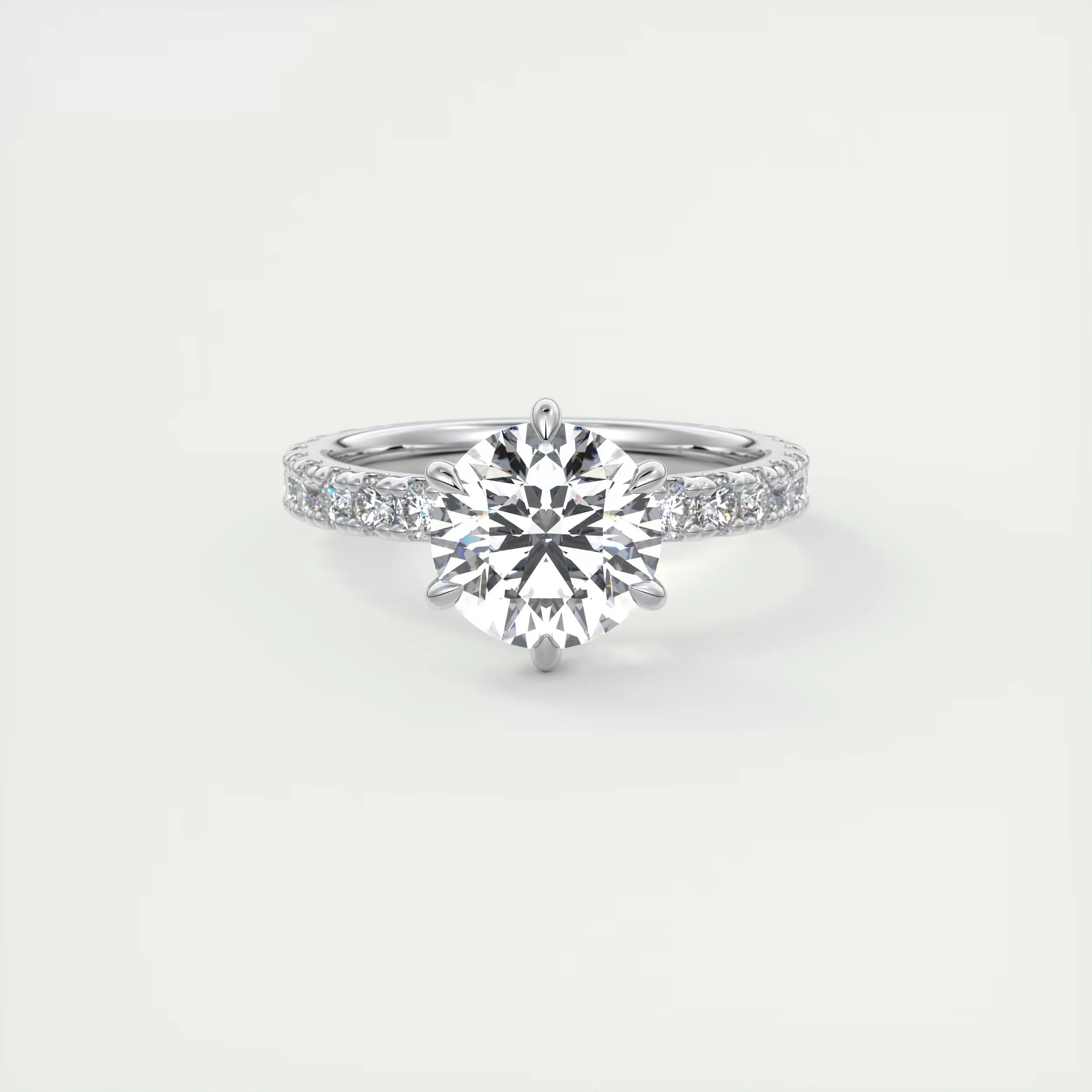 2.60 Ct Harper Eternity Round Center with 2.3mm Eternity Band Rings