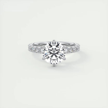 2.60 Ct Harper Eternity Round Center with 2.3mm Eternity Band Ring
