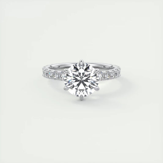 2.60 Ct Harper Eternity Round Center with 2.3mm Eternity Band Ring