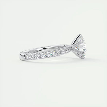 2.60 Ct Harper Eternity Round Center with 2.3mm Eternity Band Ring