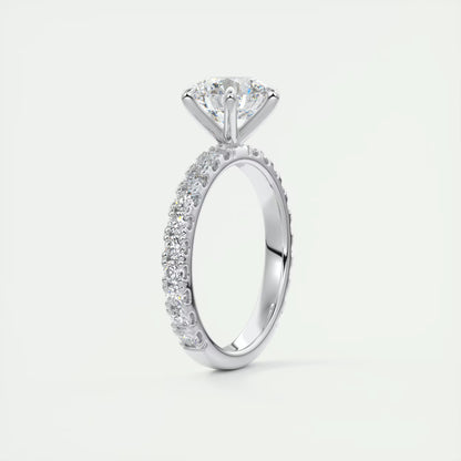 2.60 Ct Harper Eternity Round Center with 2.3mm Eternity Band Ring