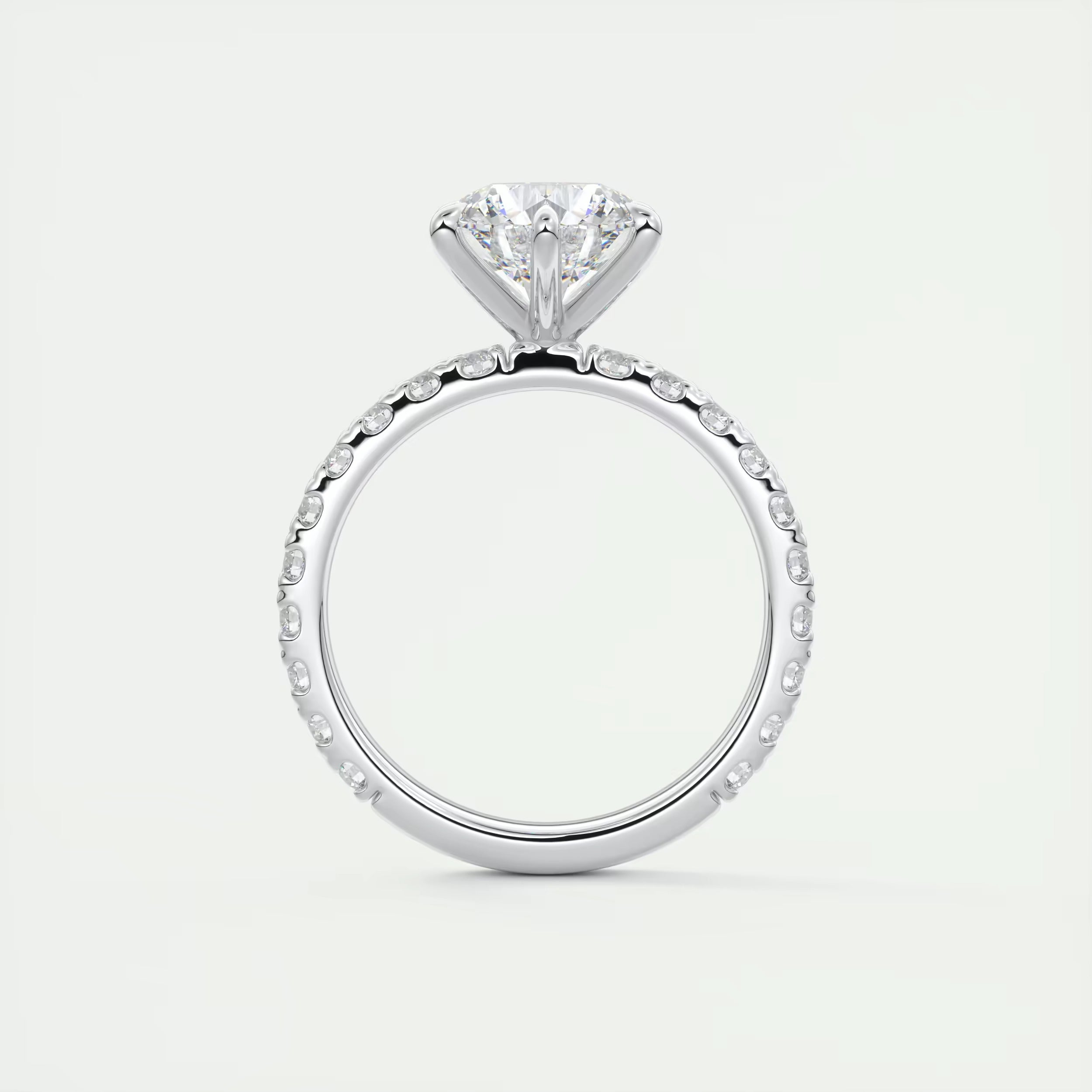 2.60 Ct Harper Eternity Round Center with 2.3mm Eternity Band Rings