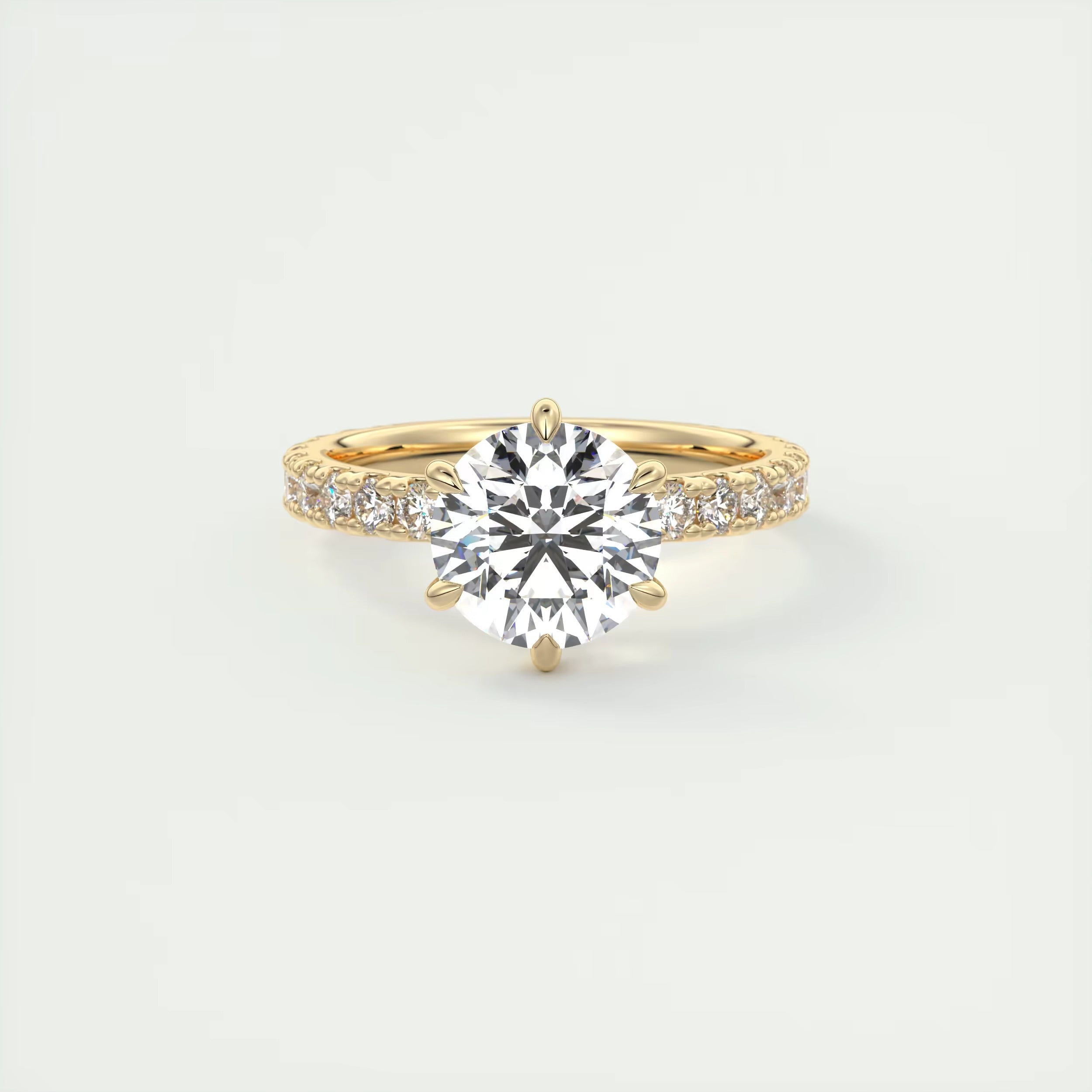 2.60 Ct Harper Eternity Round Center with 2.3mm Eternity Band Rings