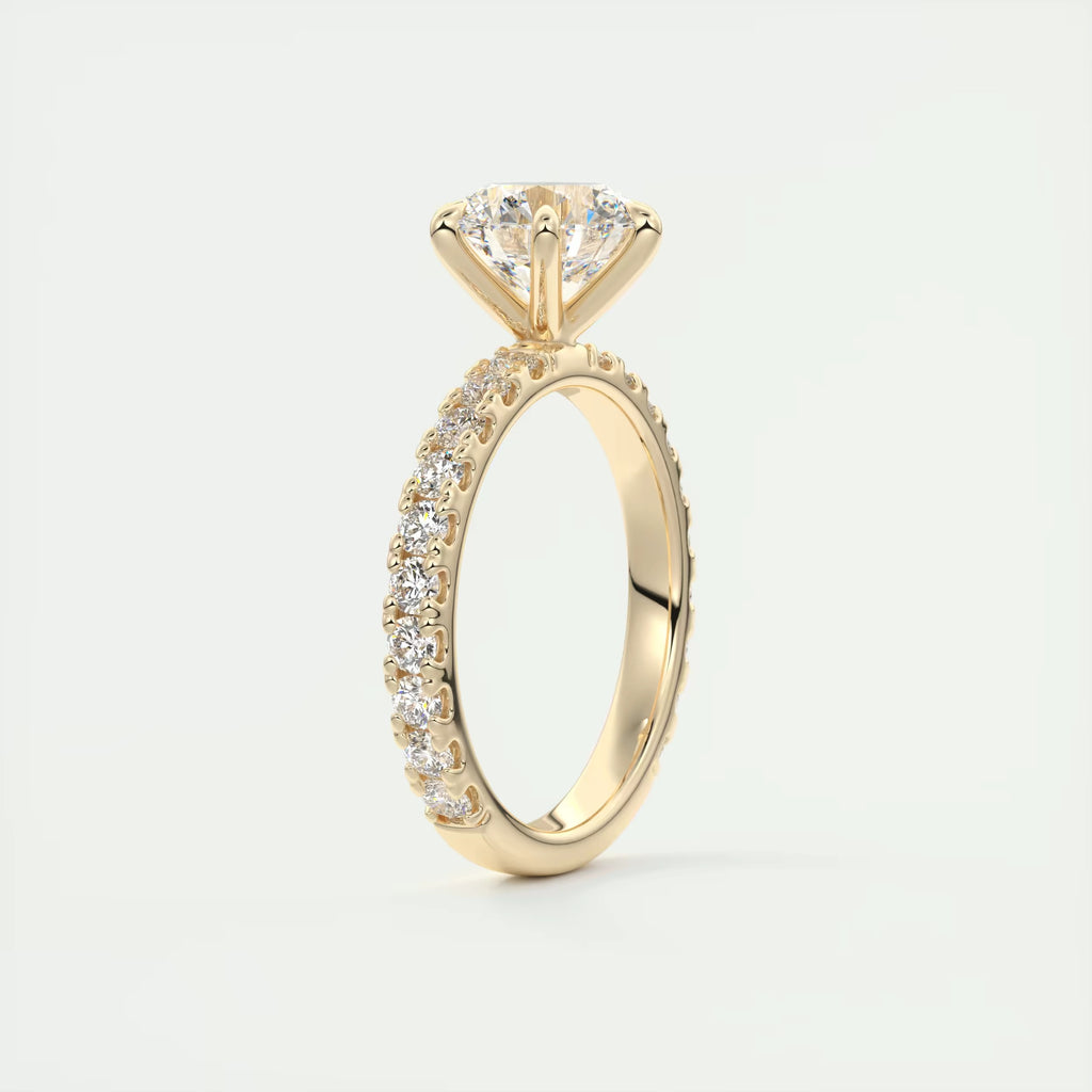 2.60 Ct Harper Eternity Round Center with 2.3mm Eternity Band Rings