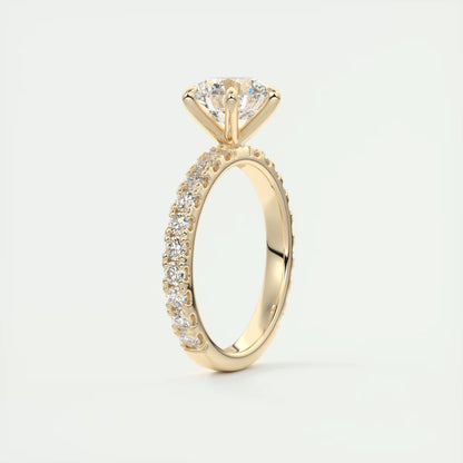 2.60 Ct Harper Eternity Round Center with 2.3mm Eternity Band Ring