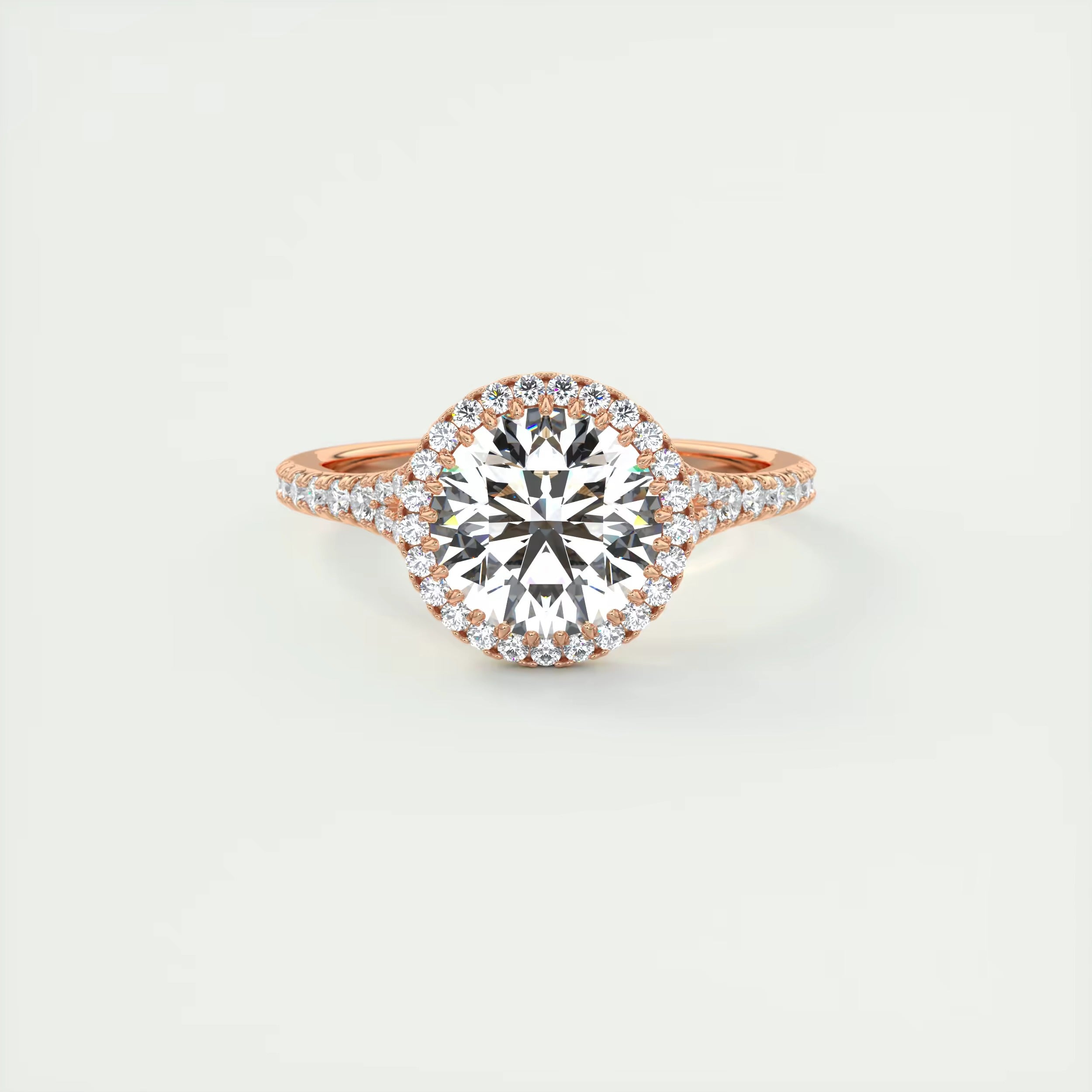2.50 Ct The French Halo Round Diamond with Miniature Prongs Ring's