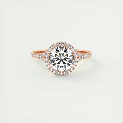 2.50 Ct The French Halo Round Round Diamond with Miniature Prongs Ring