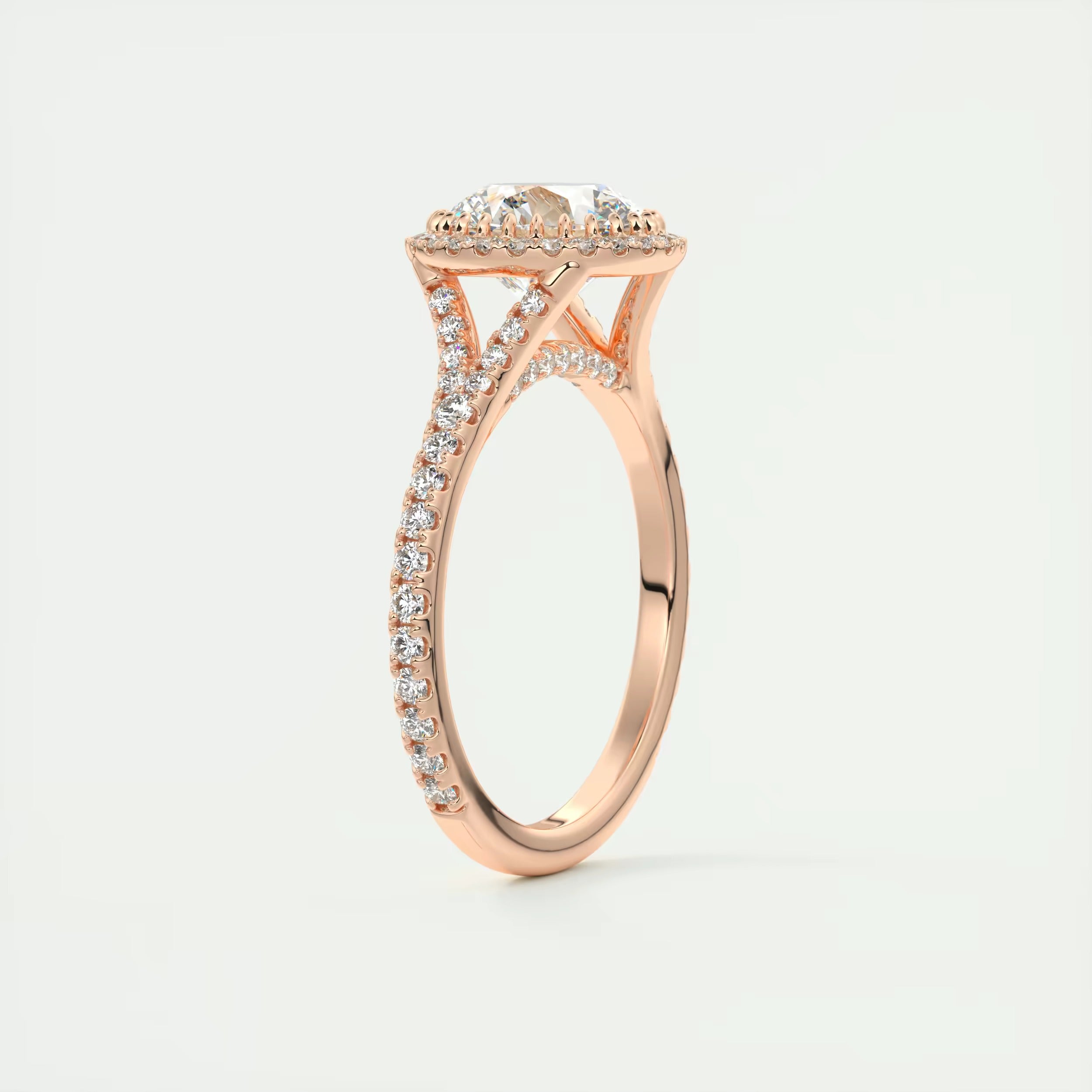2.50 Ct The French Halo Round Diamond with Miniature Prongs Ring's