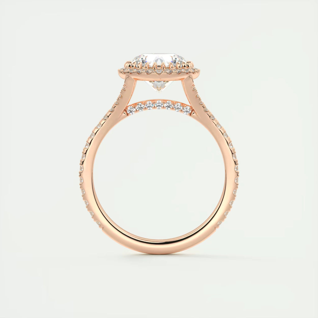 2.50 Ct The French Halo Round Diamond with Miniature Prongs Ring's