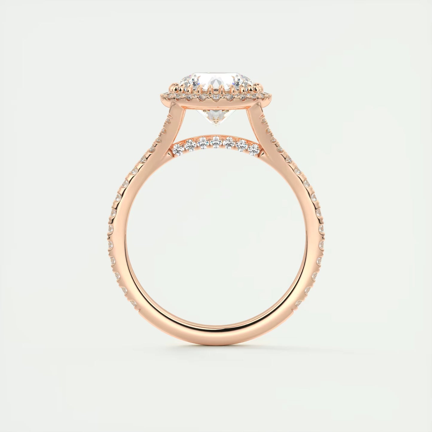 2.50 Ct The French Halo Round Round Diamond with Miniature Prongs Ring