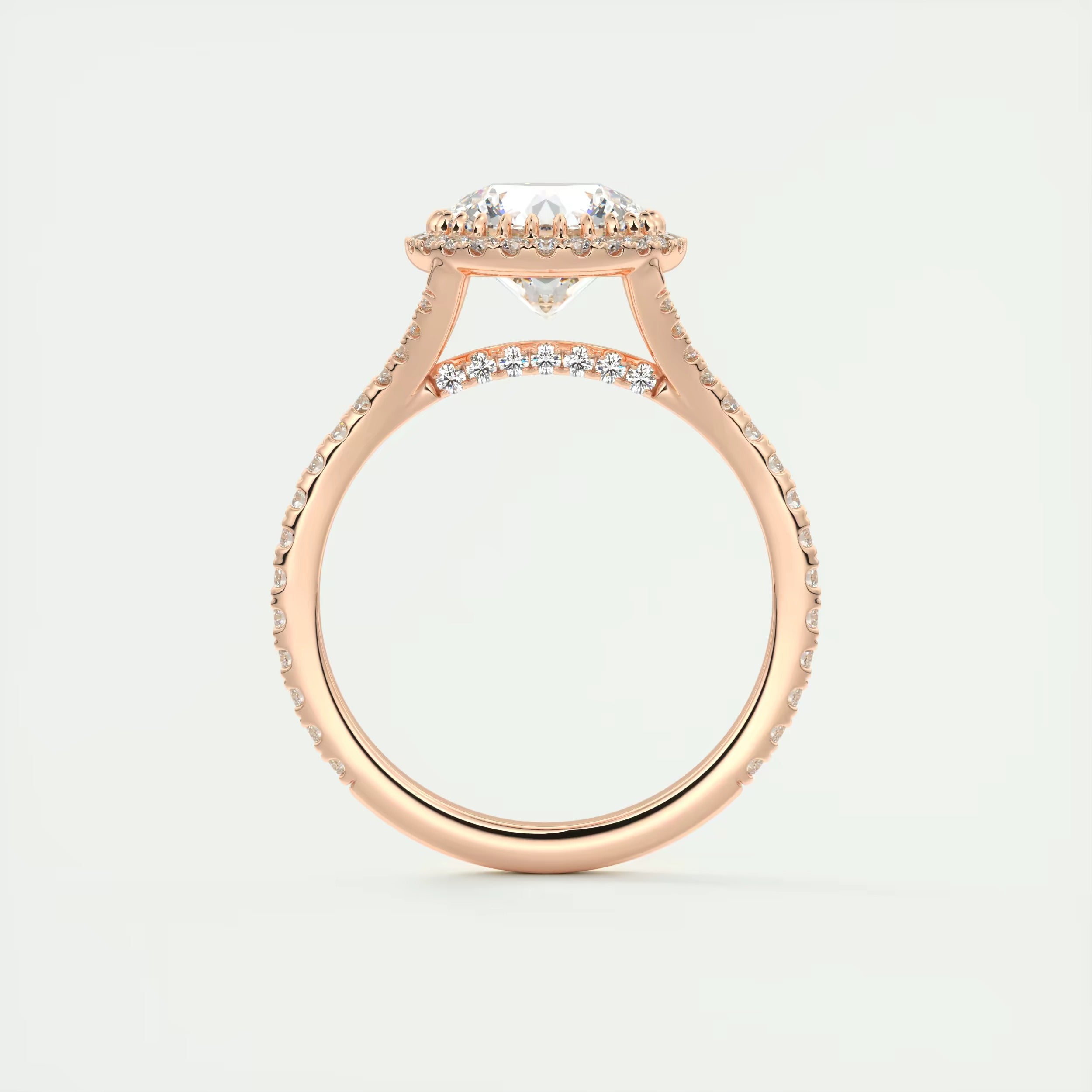 2.50 Ct The French Halo Round Diamond with Miniature Prongs Rings