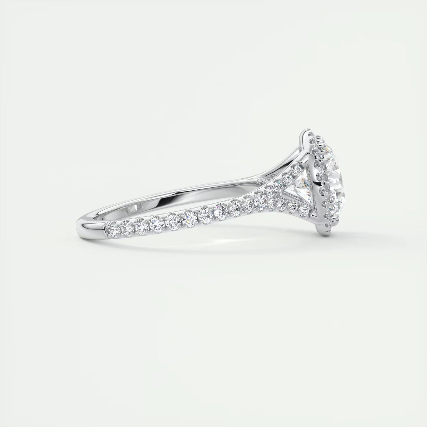 2.50 Ct The French Halo Round Round Diamond with Miniature Prongs Ring