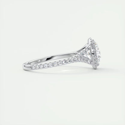2.50 Ct The French Halo Round Round Diamond with Miniature Prongs Ring