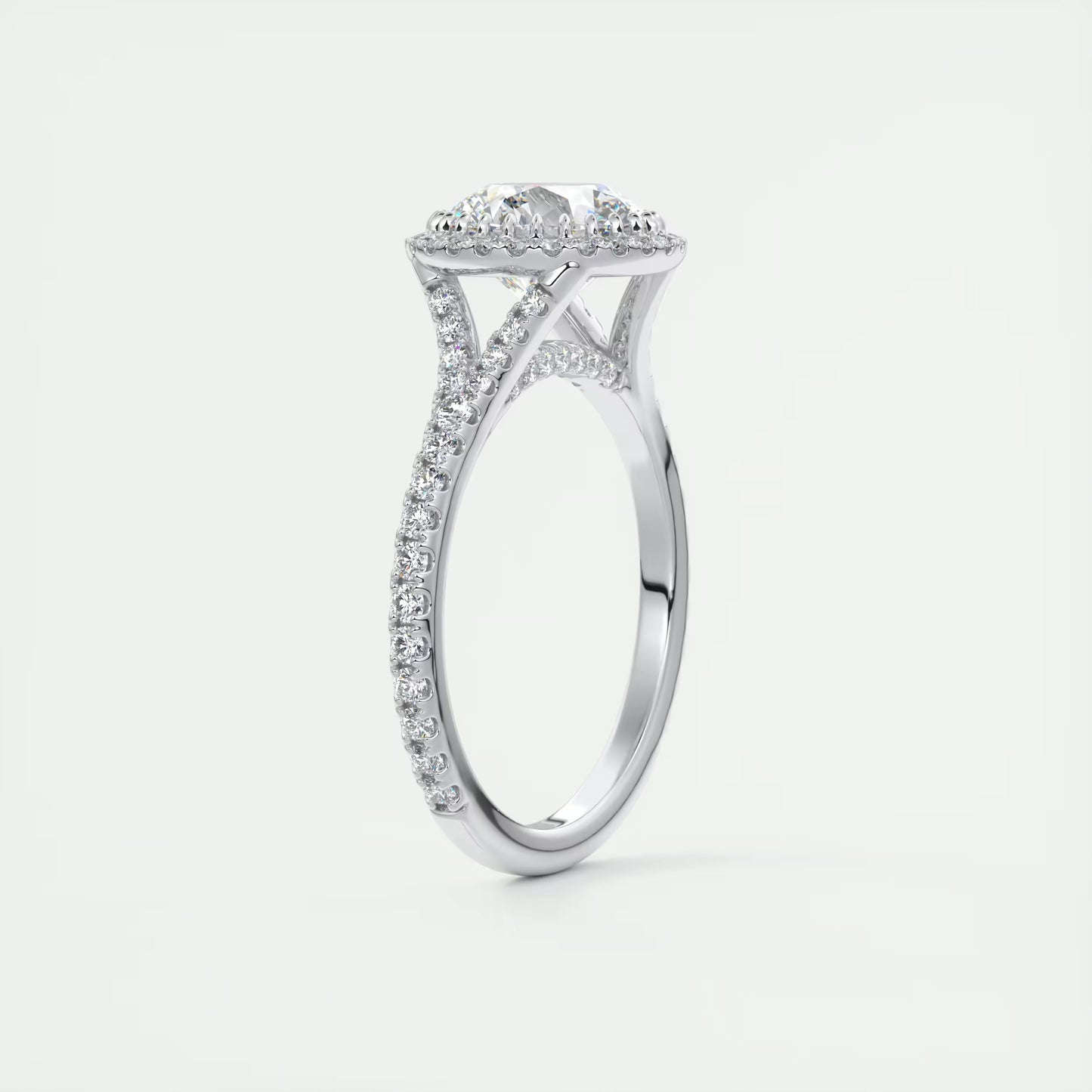 2.50 Ct The French Halo Round Round Diamond with Miniature Prongs Ring