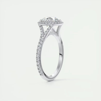 2.50 Ct The French Halo Round Round Diamond with Miniature Prongs Ring