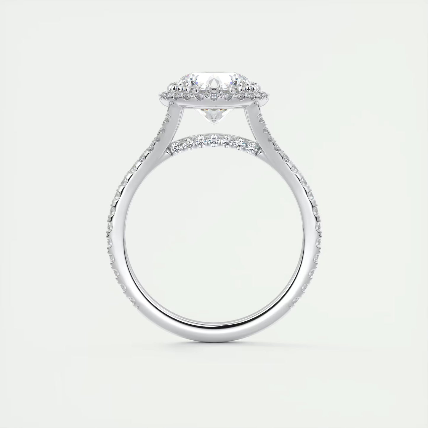 2.50 Ct The French Halo Round Round Diamond with Miniature Prongs Ring