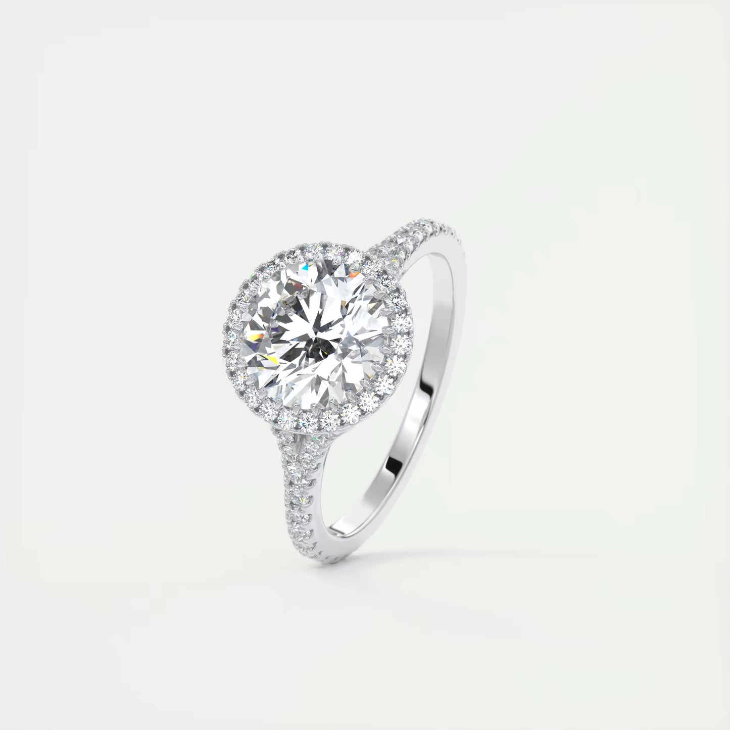 2.50 Ct The French Halo Round Round Diamond with Miniature Prongs Ring