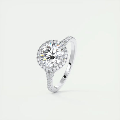 2.50 Ct The French Halo Round Round Diamond with Miniature Prongs Ring