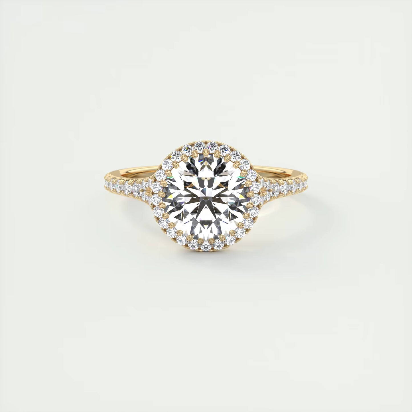 2.50 Ct The French Halo Round Round Diamond with Miniature Prongs Ring