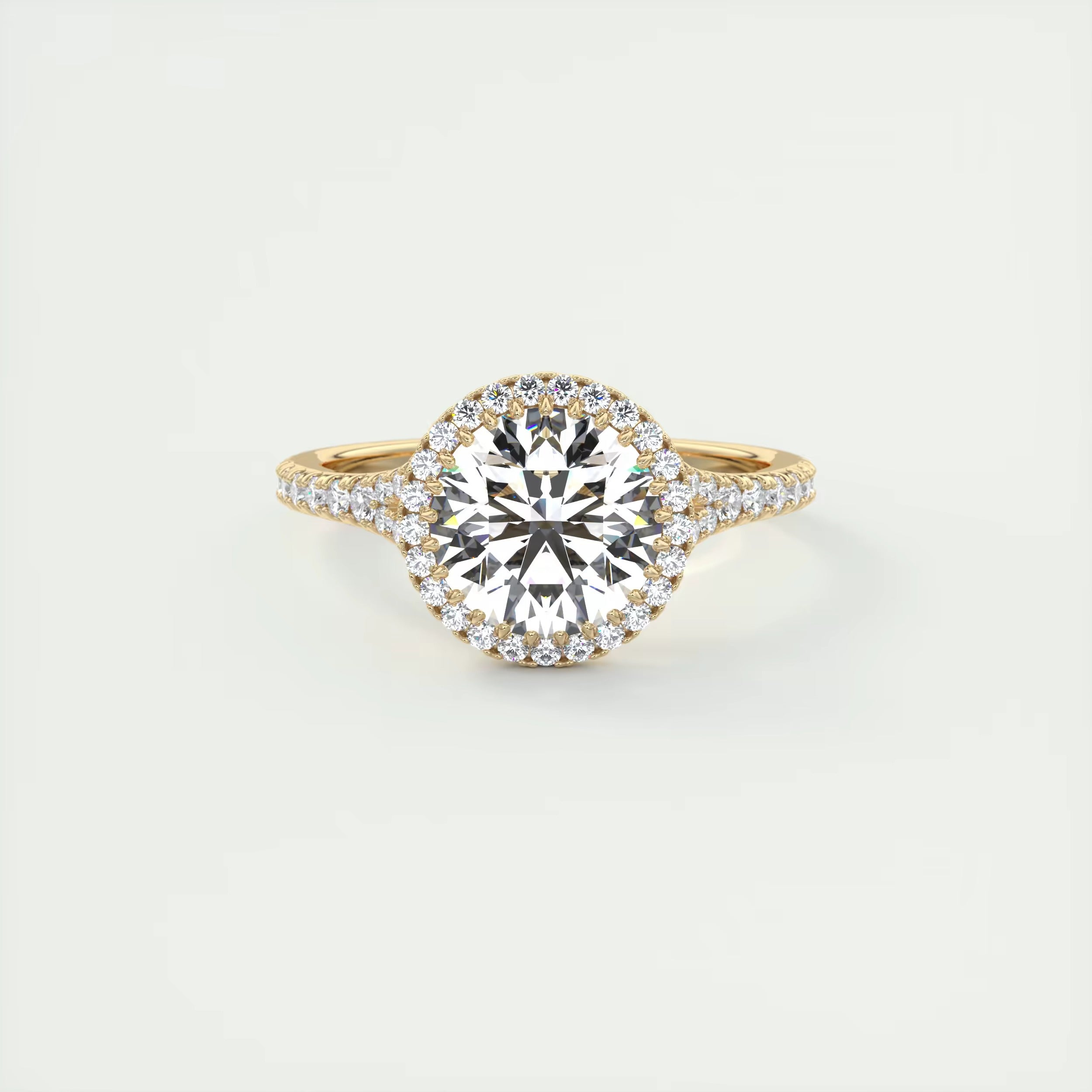 2.50 Ct The French Halo Round Diamond with Miniature Prongs Ring's