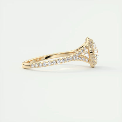 2.50 Ct The French Halo Round Round Diamond with Miniature Prongs Ring