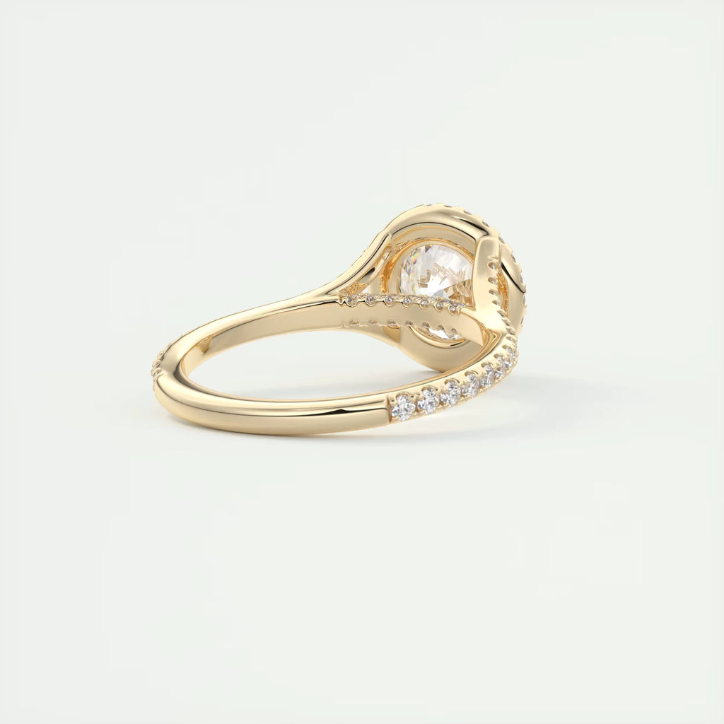 2.50 Ct The French Halo Round Diamond with Miniature Prongs Ring's