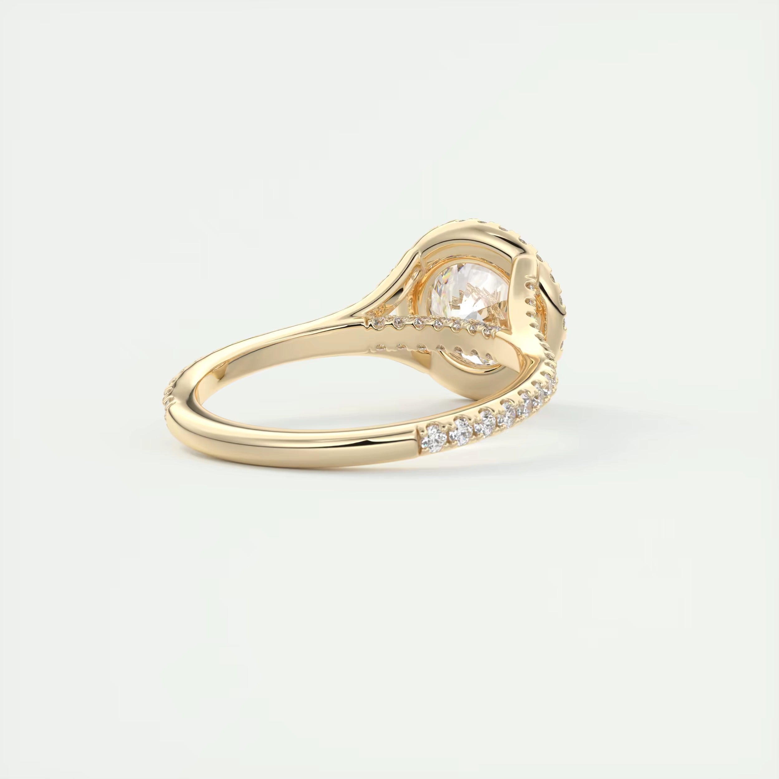2.50 Ct The French Halo Round Diamond with Miniature Prongs Ring's