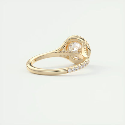 2.50 Ct The French Halo Round Round Diamond with Miniature Prongs Ring