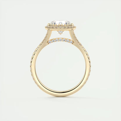 2.50 Ct The French Halo Round Round Diamond with Miniature Prongs Ring