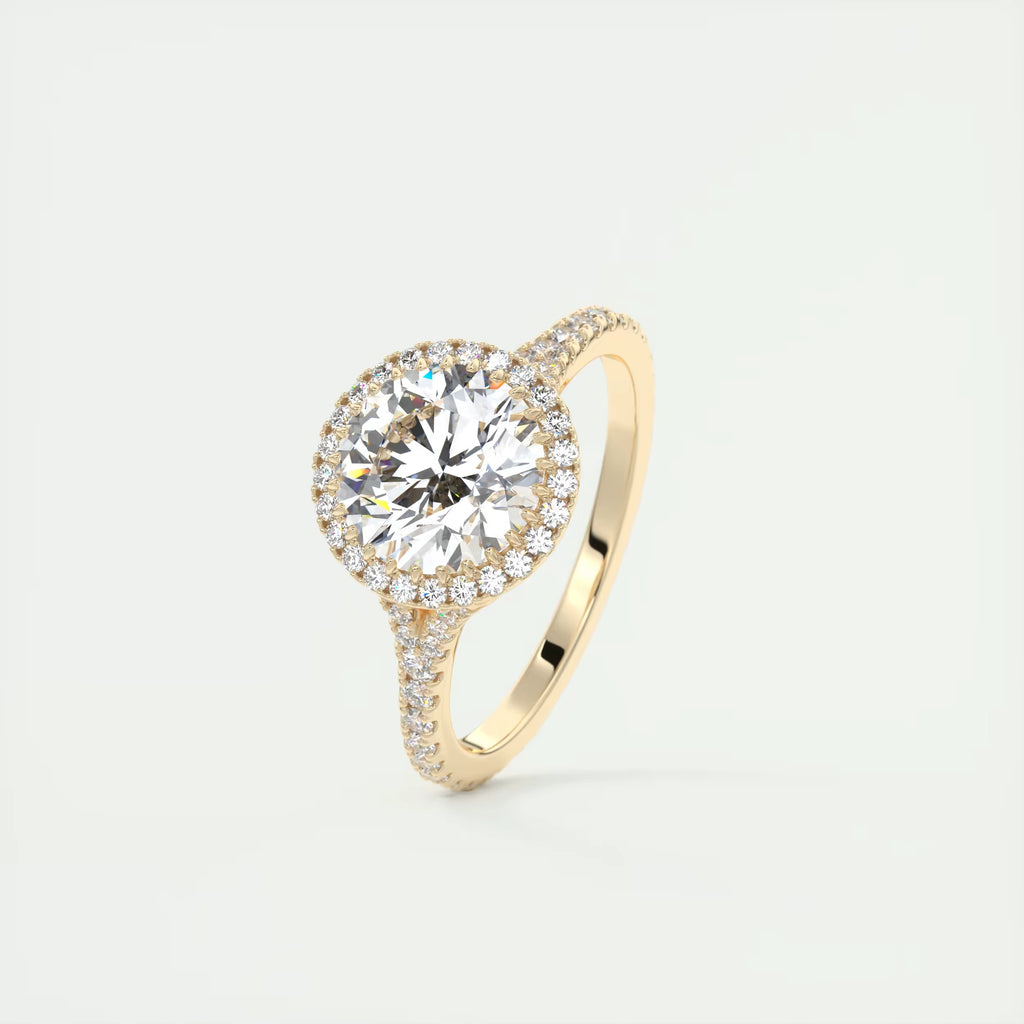 2.50 Ct The French Halo Round Diamond with Miniature Prongs Ring's