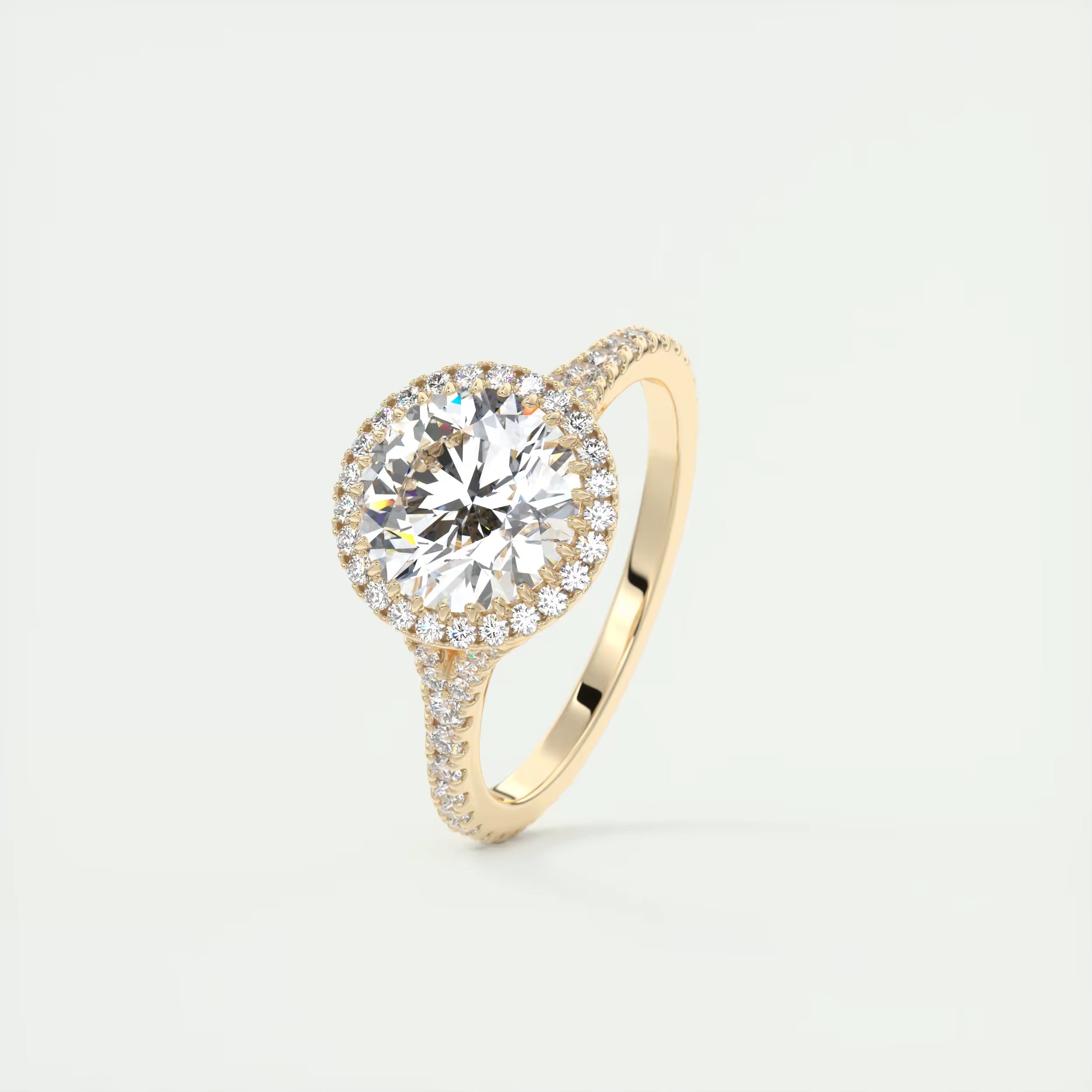 2.50 Ct The French Halo Round Diamond with Miniature Prongs Rings