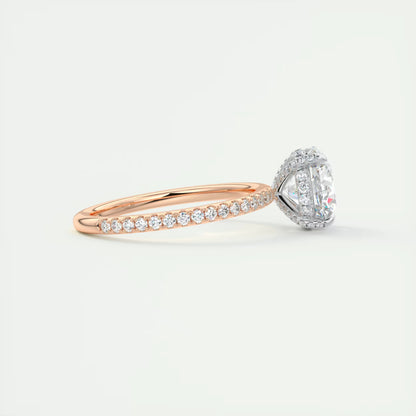 2.40 Ct The Glitterbomb Classic Round Center Pavé Encrusted Ring