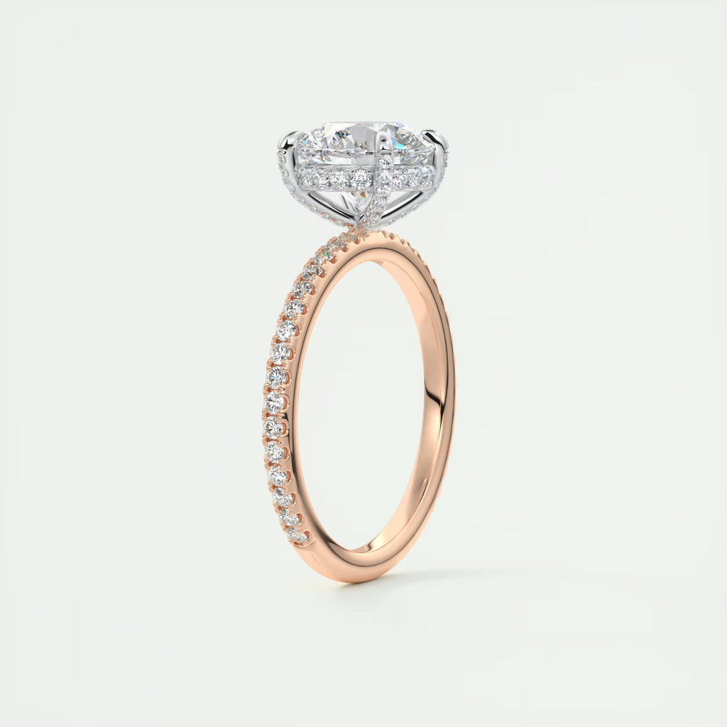 2.40 Ct The Glitter bomb Classic Round Center Pavé Encrusted Rings