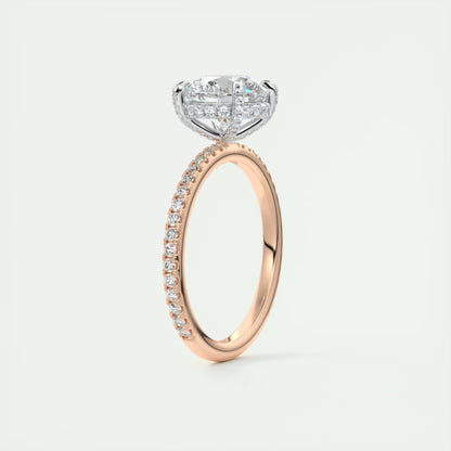 2.40 Ct The Glitterbomb Classic Round Center Pavé Encrusted Ring