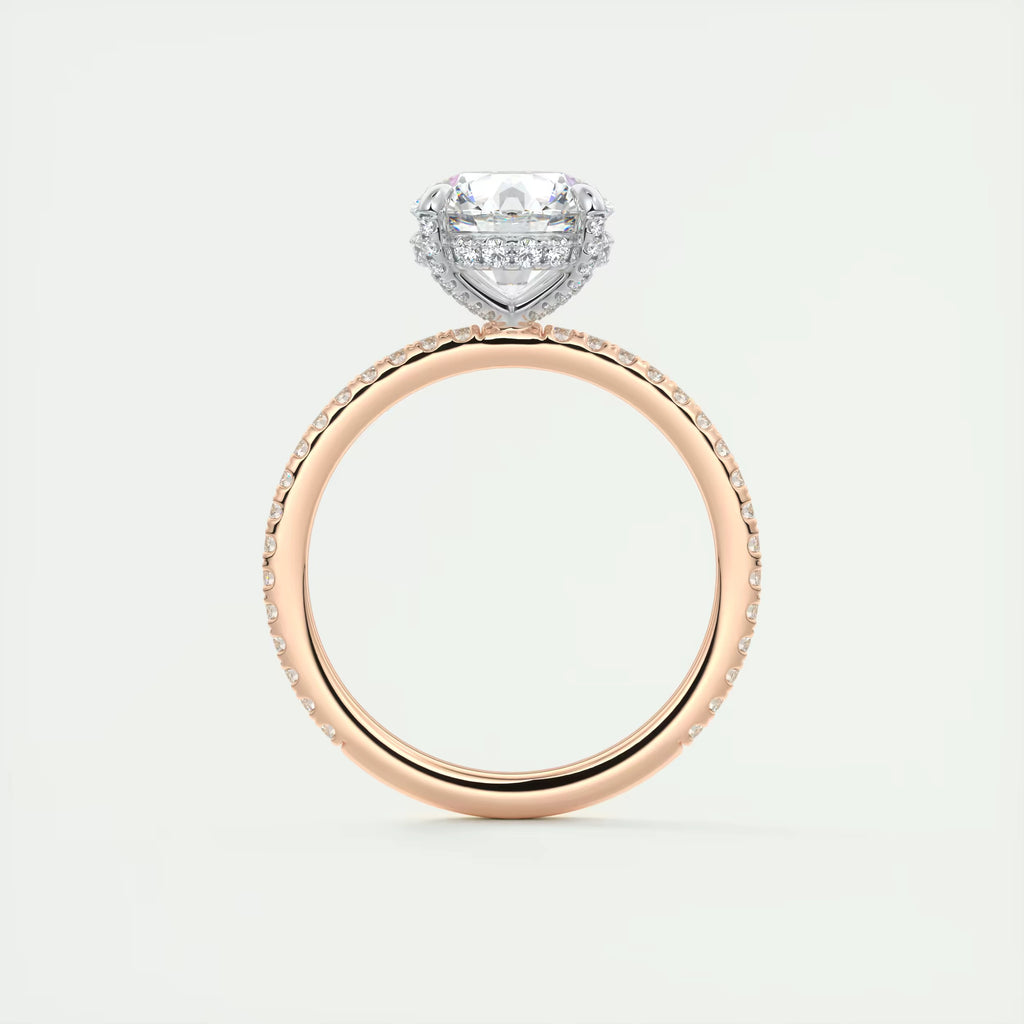 2.40 Ct The Glitter bomb Classic Round Center Pavé Encrusted Rings