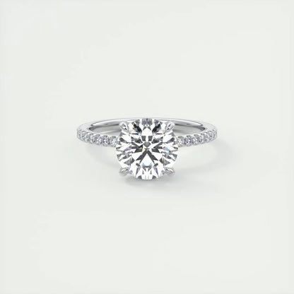 2.40 Ct The Glitterbomb Classic Round Center Pavé Encrusted Ring