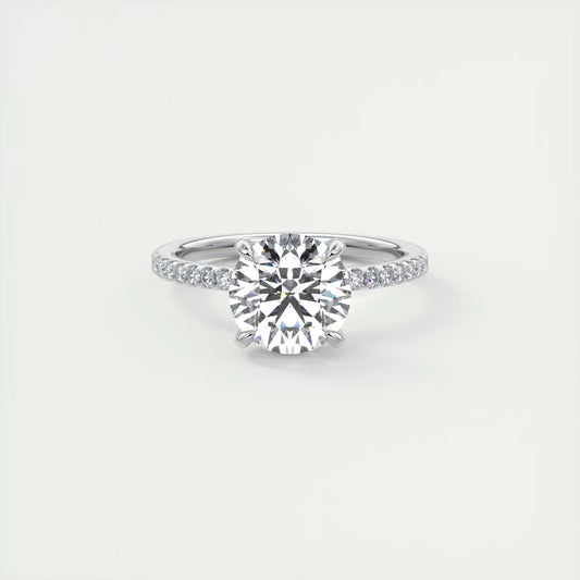2.40 Ct The Glitterbomb Classic Round Center Pavé Encrusted Ring