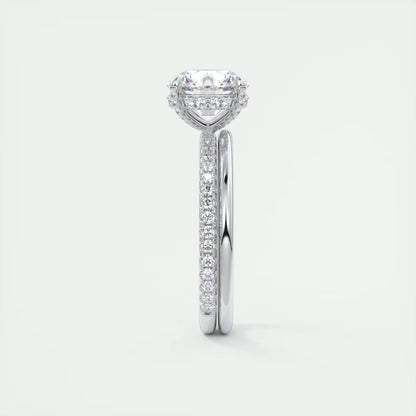 2.40 Ct The Glitterbomb Classic Round Center Pavé Encrusted Ring