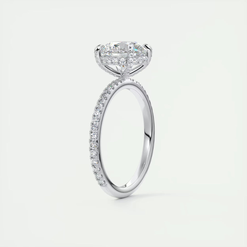 2.40 Ct The Glitter bomb Classic Round Center Pavé Encrusted Rings