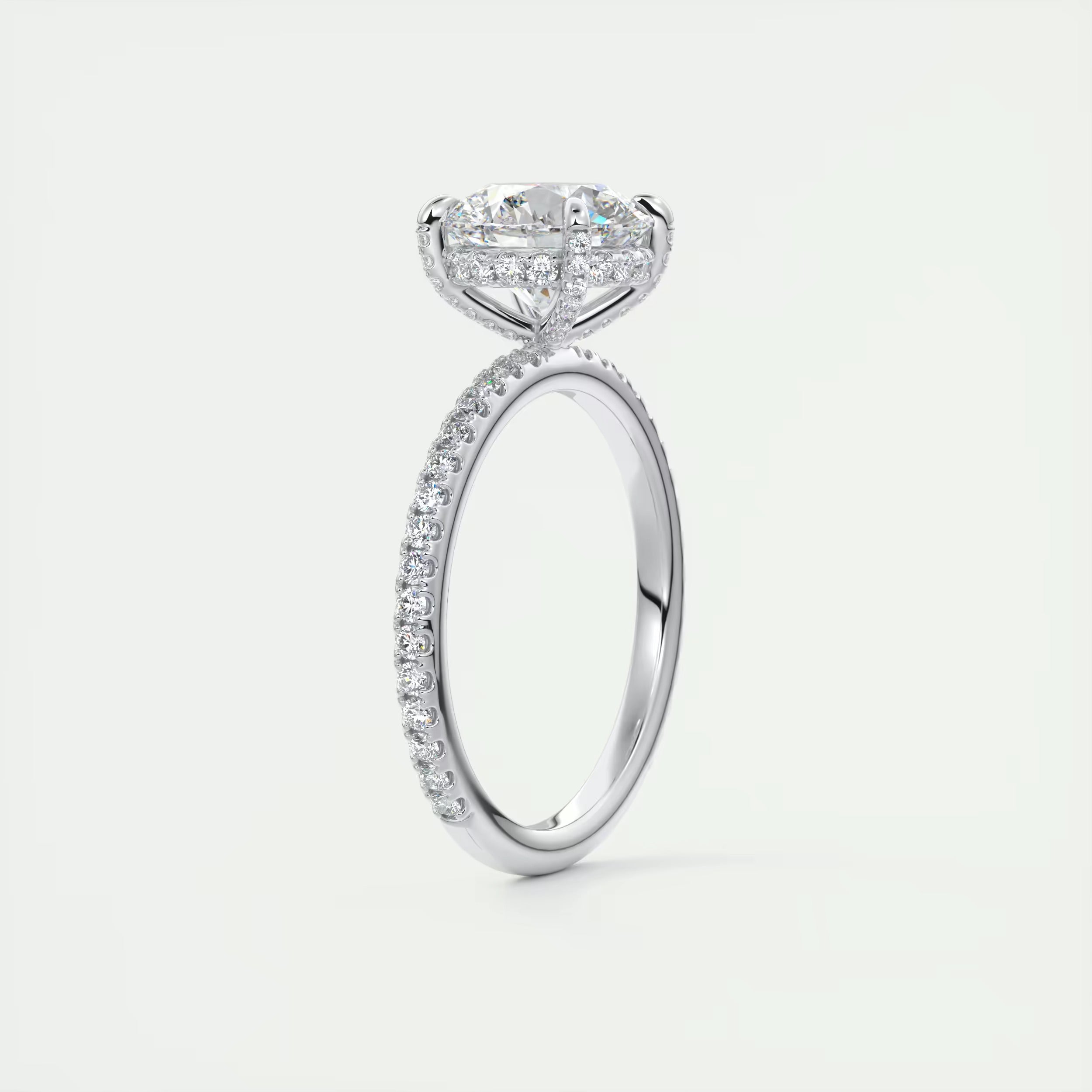 2.40 Ct The Glitter bomb Classic Round Center Pavé Encrusted Rings