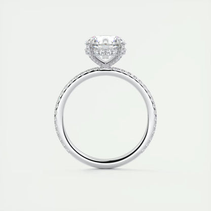 2.40 Ct The Glitterbomb Classic Round Center Pavé Encrusted Ring