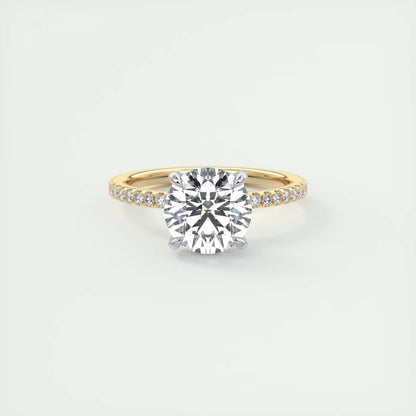 2.40 Ct The Glitterbomb Classic Round Center Pavé Encrusted Ring