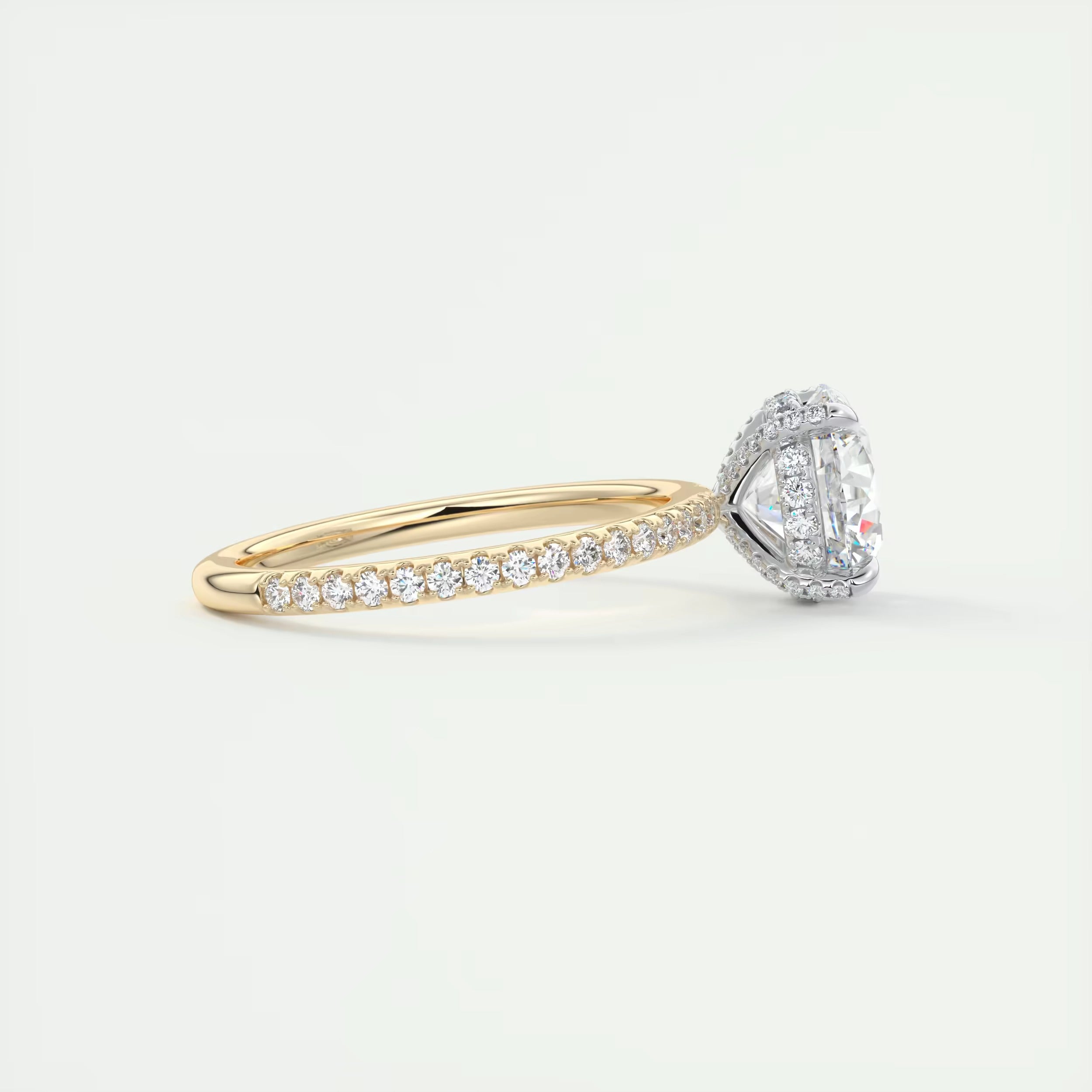 2.40 Ct The Glitter bomb Classic Round Center Pavé Encrusted Rings