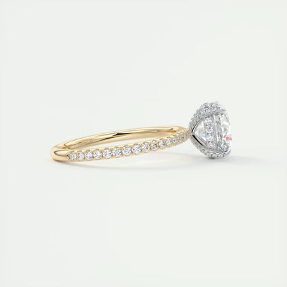 2.40 Ct The Glitterbomb Classic Round Center Pavé Encrusted Ring