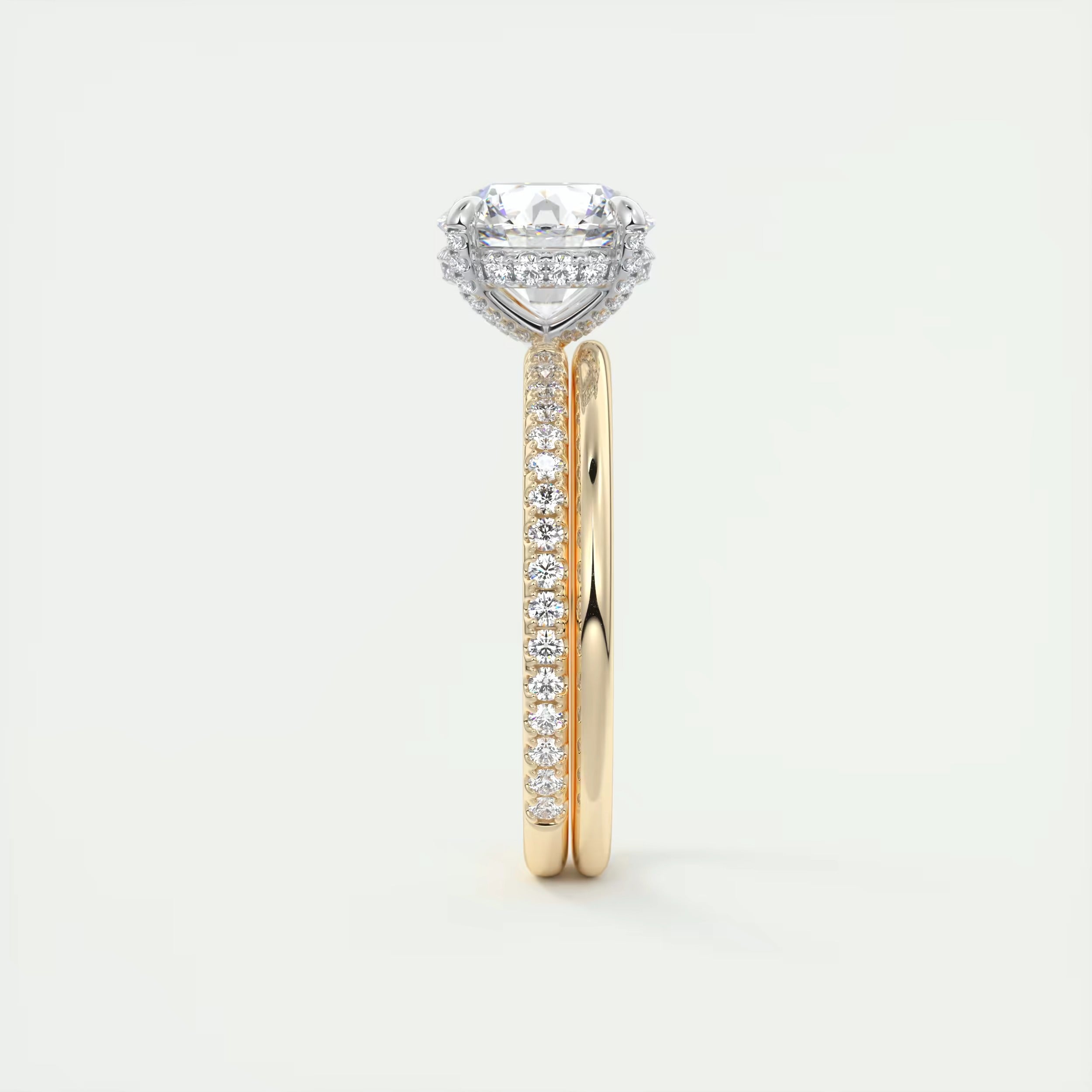 2.40 Ct The Glitter bomb Classic Round Center Pavé Encrusted Rings