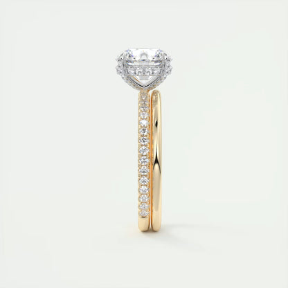 2.40 Ct The Glitterbomb Classic Round Center Pavé Encrusted Ring
