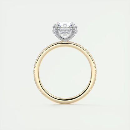 2.40 Ct The Glitterbomb Classic Round Center Pavé Encrusted Ring