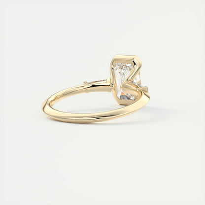 2.30 Clutch Three Stone Emerald - Half Bezel Three Stone Engagement Rings
