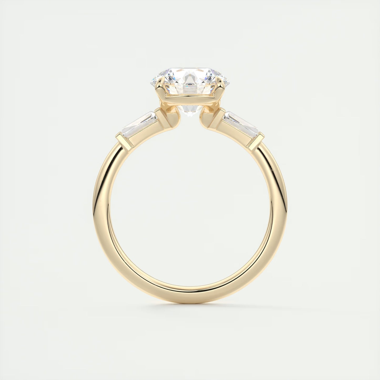 2.15 Ct Plunge Round Plunge Three Stone Engagement Rings